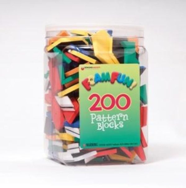 Foam Fun Magnet Pattern Blocks - Magnetic Set of 200 Assorted Colors