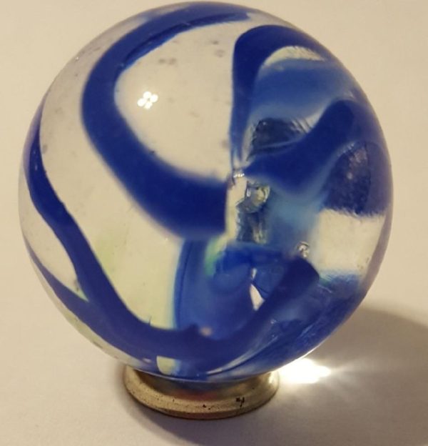 Blue 25mm Glass Spaghetti Marble w/Stand