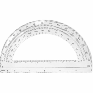 Classroom Set of 30 School Math Student Protractor 180 Degree 6 Inch Ruler Clear Plastic, w/ 1 Pencil Hole / Pivot Point