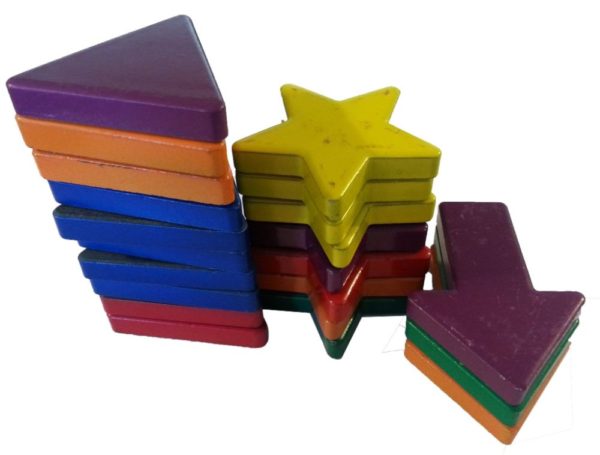 Pack of 20 Painted Ceramic Shaped Magnets Grab Bag Includes Arrows, Stars & Triangles