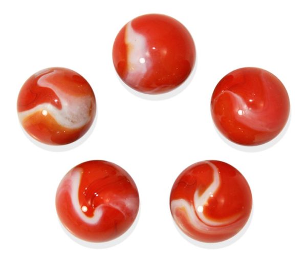 1" Koi Fish Mega Marble 25mm Shooters - Pack of 5 w/Stands