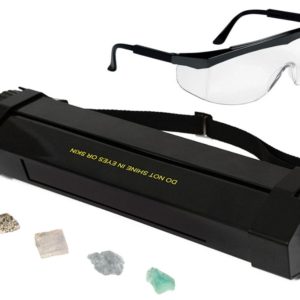 11 Watt Enhanced Midwave (307nm) & Longwave (365nm) UV Lamp w/ Fluorescent Mineral Samples & Safety Glasses