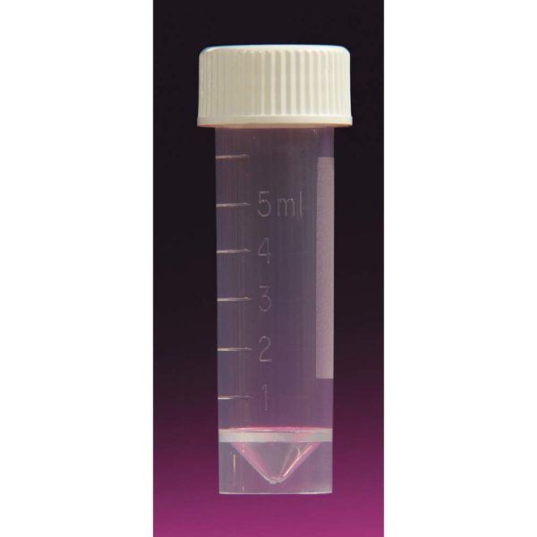 Stockwell Scientific 3205 Polypropylene Transport Vials with Caps, 5 ml Capacity (Pack of 1000)