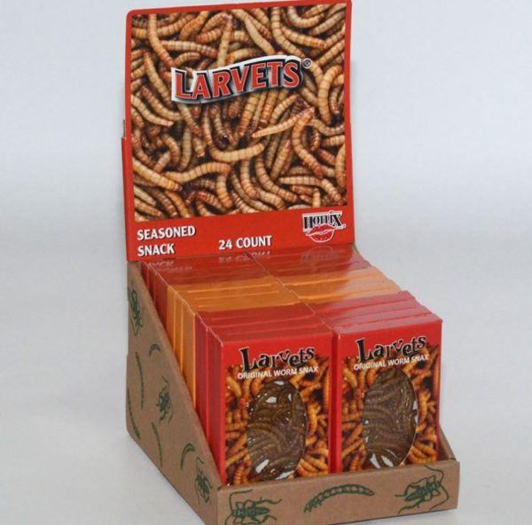 Hotlix Assorted Flavor Larvets Worm Snax - Box of 24