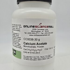 3 Bottles of Calcium Acetate Powder, Monohydrate, 30g - Chemical Reagent