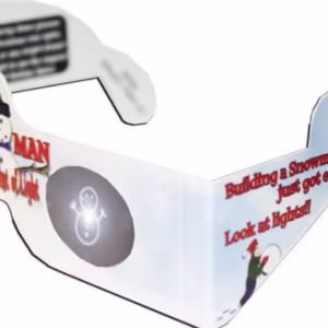 3D Holographic Glasses: See a "Snowman" at Any Bright Point of Light - One Pair - Made in USA
