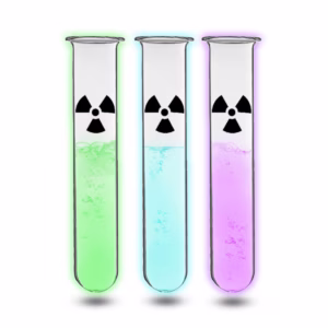 Shot Glasses Radiation Symbol Borosilicate Glass Test Tube, 2oz Capacity - Pack of 3