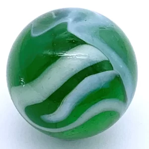 Bulk Pk 100 Enchanted Forest 25mm Glass Mega Marbles Shooters Green w White Vacor