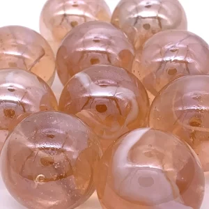 Medusa Jellyfish 100 Pack 25mm 1" Shooter Glass Marbles Pink w White Vacor Bulk