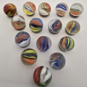 Bulk Cat's Eye 12mm Peewee Marbles - Translucent Glass Marbles - Packs of 100 Multi-Color Vanes Games Vintage Pre 2005