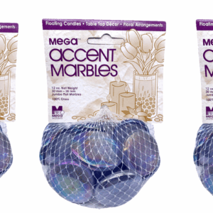 1.18" to 1.5" 3 pack of Diamond Crystal Lilac Round Flat Large Iridescent Glass Gems Net Bag Mega Marbles Vacor Art Crafts Mosaic