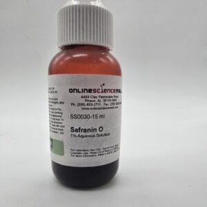 1% Safranin O Aqueous Solution, 2 pack of 15mL , 30ml total- Chemical Reagent